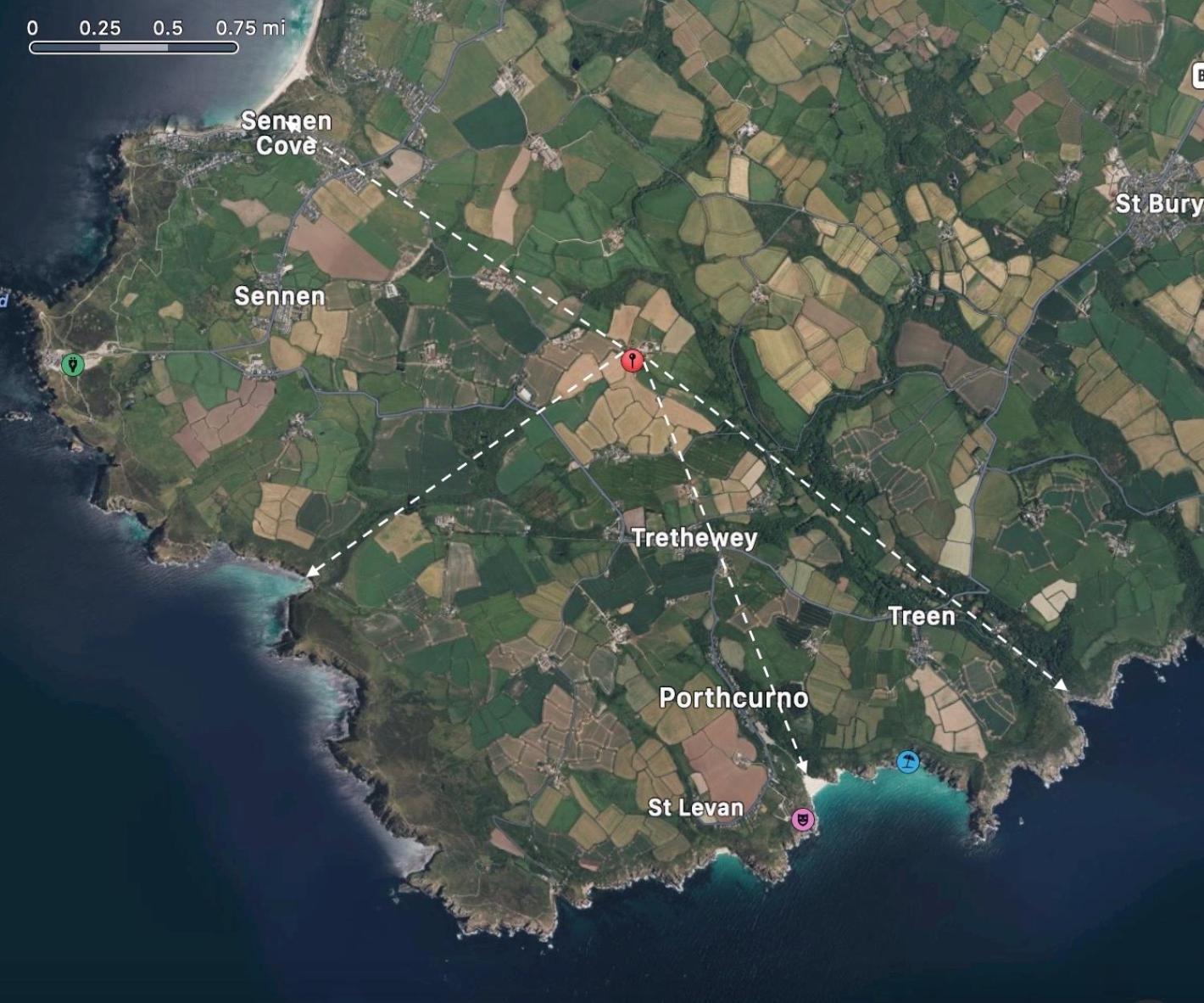 Trengothal Barn Lägenhet Porthcurno Exteriör bild